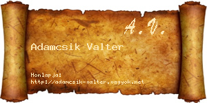 Adamcsik Valter névjegykártya